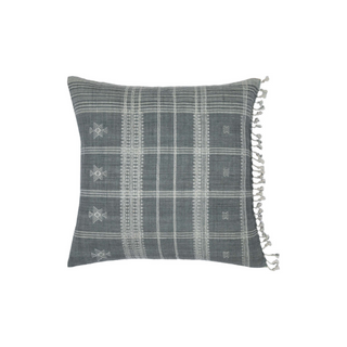 Akriti Slate Solid Linen Pillow, 20"x20"