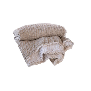 Crush Double Linen Throw Blanket Petra/Kali, 63"x87"
