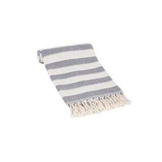 Grey Amalfi Awning Stripe Turkish Hand/Kitchen Towel