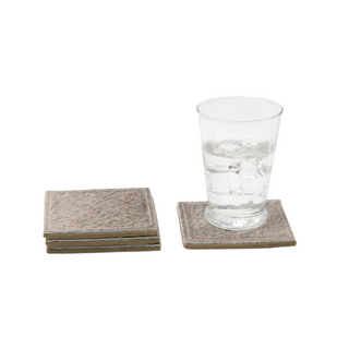 Tanner, Gray Square Coasters, Boxed Set of 4